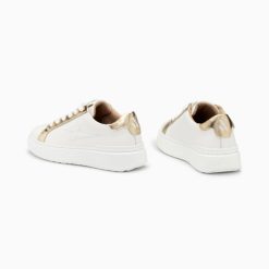 Vanessa Wu Sneakers | Baskets Eclair Romane Blanc Et Or A Lacets