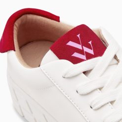 Vanessa Wu Sneakers | Baskets Meaghan Blanc Et Rouge A Plateforme