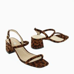 Vanessa Wu Sandales A Talon, Compensees | Sandales A Talon Minimalistes Romy Leopard