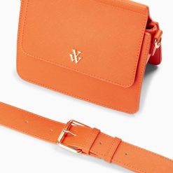 Vanessa Wu Sacs | Mini Sac Trapeze Aurelie Orange A Bandouliere