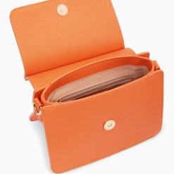 Vanessa Wu Sacs | Mini Sac Trapeze Aurelie Orange A Bandouliere