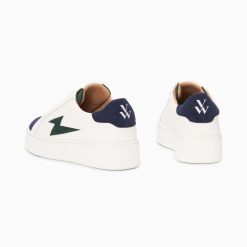 Vanessa Wu Sneakers | Baskets Eclair Tiff Bleu Marine Et Vert A Lacets