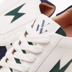 Vanessa Wu Sneakers | Baskets Eclair Tiff Bleu Marine Et Vert A Lacets