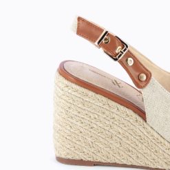 Vanessa Wu Sandales A Talon, Compensees | Sandales Compensees Gaelle En Tweed Beige