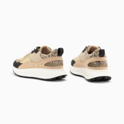 Vanessa Wu Sneakers | Baskets Alice Beige Et Noir A Semelle Oversize