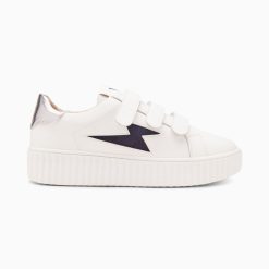 Vanessa Wu Sneakers | Baskets Eclair Kim Blanc Et Bleu Marine A Scratchs