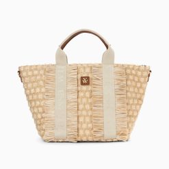 Vanessa Wu Sacs | Sac Cabas Trapeze Maya Beige A Franges