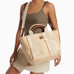 Vanessa Wu Sacs | Sac Cabas Trapeze Maya Beige A Franges