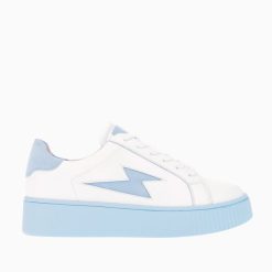 Vanessa Wu Sneakers | Baskets Eclair Melany Blanches A Semelle Bleue