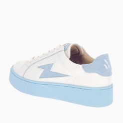 Vanessa Wu Sneakers | Baskets Eclair Melany Blanches A Semelle Bleue