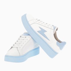 Vanessa Wu Sneakers | Baskets Eclair Melany Blanches A Semelle Bleue