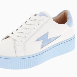 Vanessa Wu Sneakers | Baskets Eclair Melany Blanches A Semelle Bleue