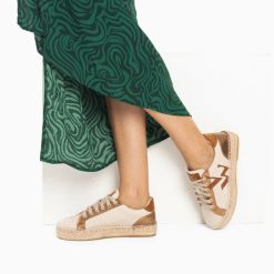 Vanessa Wu Sneakers | Baskets Monogramme Aurore Cafe Et Bronze A Semelle Espadrille