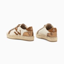 Vanessa Wu Sneakers | Baskets Monogramme Aurore Cafe Et Bronze A Semelle Espadrille