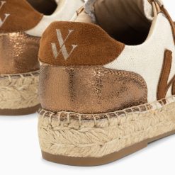 Vanessa Wu Sneakers | Baskets Monogramme Aurore Cafe Et Bronze A Semelle Espadrille