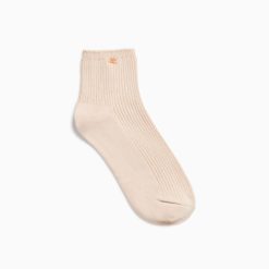 Vanessa Wu Chaussettes | Chaussettes Courtes Amy Beiges Cotelees