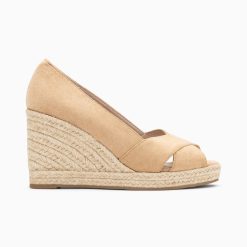 Vanessa Wu Sandales A Talon, Compensees | Sandales Compensees Peep-Toe Leonie Beiges