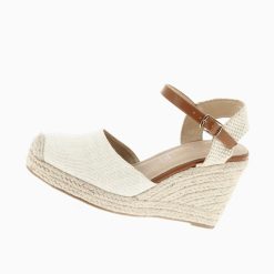 Vanessa Wu Sandales A Talon, Compensees | Sandales Compensees Lilou Beige Clair Effet Tisse