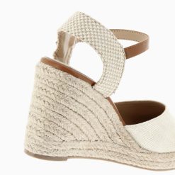 Vanessa Wu Sandales A Talon, Compensees | Sandales Compensees Lilou Beige Clair Effet Tisse