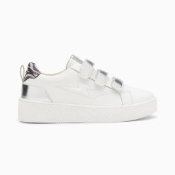 Vanessa Wu Sneakers | Baskets Eclair Oxanna Blanches A Scratchs Argent