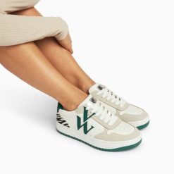 Vanessa Wu Sneakers | Baskets Monogramme Esmee Blanc Et Vert