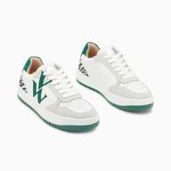 Vanessa Wu Sneakers | Baskets Monogramme Esmee Blanc Et Vert