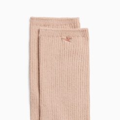 Vanessa Wu Chaussettes | Chaussettes Ella Taupe Cotelees