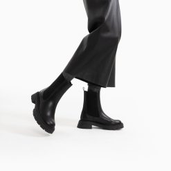 Vanessa Wu Bottines | Bottines Chelsea Phoebe Noires A Semelle Oversize