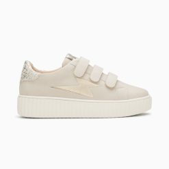 Vanessa Wu Sneakers | Baskets Eclair Pomeline Beige Et Or A Scratchs