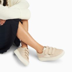 Vanessa Wu Sneakers | Baskets Eclair Pomeline Beige Et Or A Scratchs