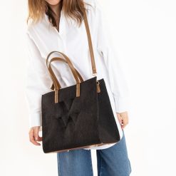 Vanessa Wu Sacs | Sac Cabas Monogramme Emilia Noir