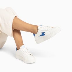 Vanessa Wu Sneakers | Baskets Eclair Angie Blanc Et Bleu A Lacets