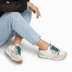 Vanessa Wu Sneakers | Baskets Jade Argent Et Vert A Semelle Running